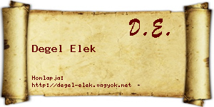 Degel Elek névjegykártya